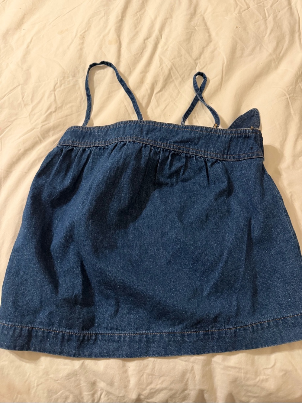 Madewell Blue Denim Elastic Waist Top
